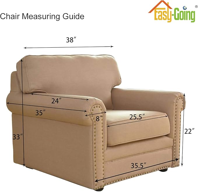 Easy-Going Stretch Chair Sofa Slipcover 1-Piece Couch Sofa Cover Furniture Protector Soft with Elastic Bottom for Kids, Pet. Spandex Jacquard Fabric Small Checks (Chair, Dark Green)