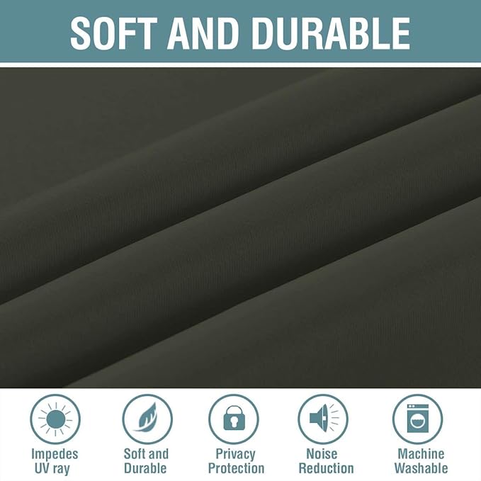 H.VERSAILTEX Blackout Patio Curtains 100 x 108 Inches for Sliding Door Extral Wide Blackout Curtain Panels Thermal Insulated Room Divider - Grommet Top, 9' Tall by 8.5' Wide - Olive