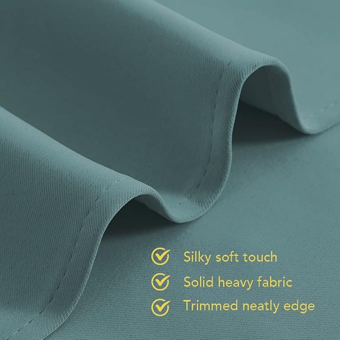 NICETOWN 2 Panels Blackout Curtains, Rod Pocket Window Curtains Room Darkning Drapes for Bedroom/Living Room, Thermal Insulated Solid Draperies for Home Office/Study, 62 by 72-Inch, Greyish Blue