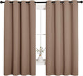 NICETOWN Blackout Window Curtains and Drapes for Kitchen, Window Treatment Thermal Insulated Solid Grommet Blackout Drapery Panels (Set of 2, 55 by 68 inches, Cappuccino)