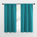 NICETOWN Peacock Blue Blackout Curtains Panels for Window, Thermal Insulated Rod Pocket Blackout Drapes/Draperies for Living Room (2 Panels, W34 x L54 inches)