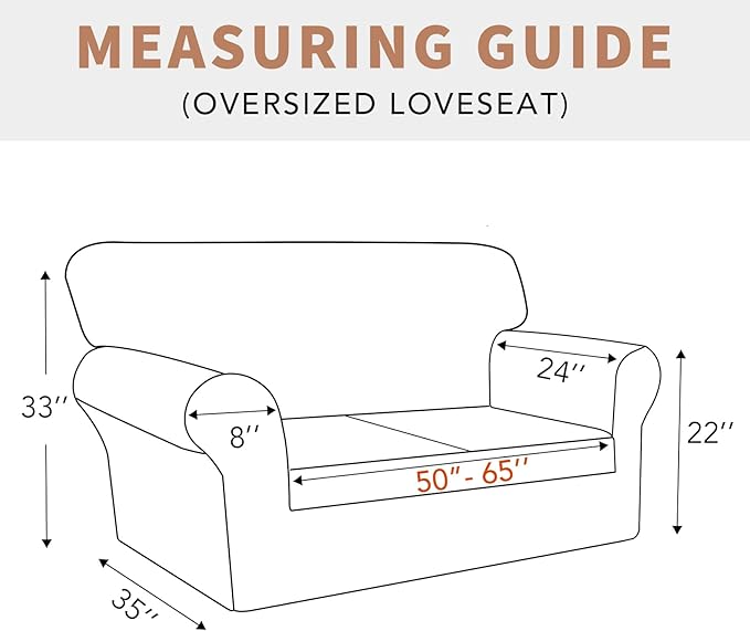 Easy-Going 100% Waterproof Oversized Loveseat Couch Cover, Dual Waterproof Sofa Cover, Stretch Jacquard Sofa Slipcover, Leakproof Furniture Protector for Kids, Pets, Dog and Cat, Black