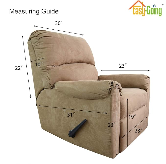 Easy-Going Recliner Chair Slipcover Reversible Sofa Cover Water Resistant Couch Cover Furniture Protector with Elastic Straps for Pets Dog (Recliner 22 inch, Chocolate/Beige)