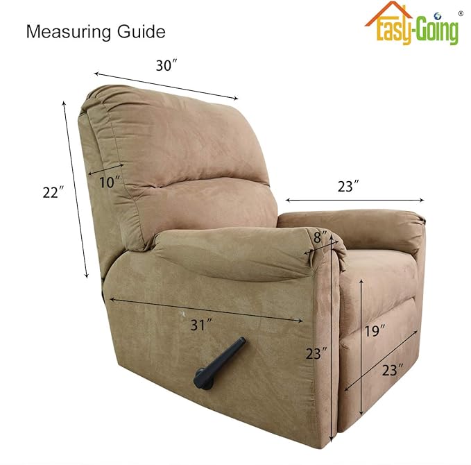 Easy-Going Recliner Chair Slipcover Reversible Sofa Cover Water Resistant Couch Cover Furniture Protector with Elastic Straps for Pets Dog (Recliner 22 inch, Brown/Brown)