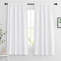 RYB HOME Extra Wide Curtains for Bedroom Living Room 63 inches Long, Thermal Insulated Privacy Drapes for Nursery Home Theater Dining Room, Width 62 by Length 63, Pure White, 2 Panels