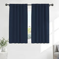 PONY DANCE Navy Blackout Curtains - Rod Pocket Curtain Panels Thermal Insulated Window Coverings Light Block for Kids' Room, 42 Wide by 54 inches Long, Navy Blue, 2 PCs