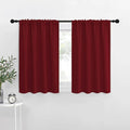 NICETOWN 30 inch Curtains for Small Windows, Thermal Insulated Privacy Short Drapes for Kitchen Bathroom (Set of 2, Burgundy Red, 29" Wide)