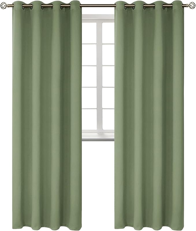 BGment Room Darkening Curtains 95 Inches Long - Grommet Thermal Insulated Drapes Window Treatment Curtains for Bedroom, 2 Panels, 52 x 95 Inch, Grass Green