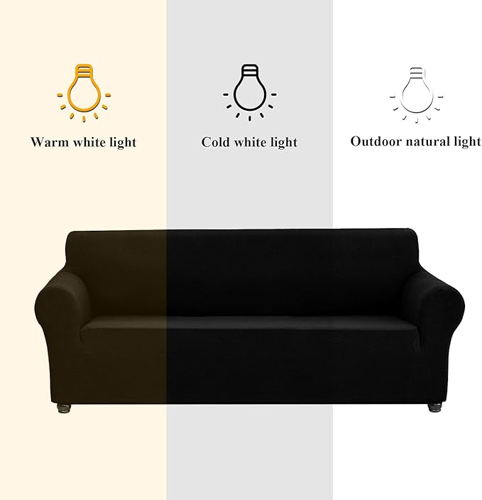 Joccun Stretch Chair Couch Cover,1-Piece Sofa Slipcover Spandex Jacquard Fabric Sofa Covers with Elastic Bottom,Washable Furniture Protector for Dogs,Cats,Kids(Armchair,Wide 35" - 55",Black)