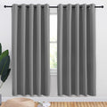 NICETOWN Bedroom Curtains Blackout Drapery Panels, Three Pass Microfiber Thermal Insulated Solid Ring Top Blackout Window Curtains/Drapes (Two Panels, 70 x 72 inches, Silver Grey)