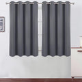 LEMOMO Blackout Curtains 66 x 54 Inch Long Grey Curtains Set of 2 Panels Room Darkening Curtains for Bedroom and Living Room