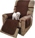 U-NICE HOME Recliner Chair Covers Reversible Quilted Water Repellent Pet Protectors with Elastic Straps (23''Recliner Small, Brown/Brown)
