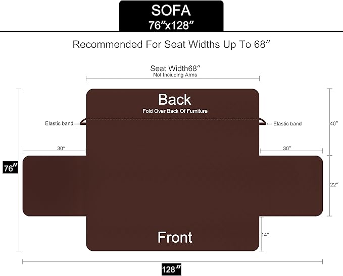 U-NICE HOME Reversible Sofa Cover Couch Cover for Dogs with Elastic Straps Water Resistant Furniture Protector for Pets Couch Cover for 3 Cushion Couch (Sofa, Light Grey/Light Grey)