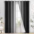Yakamok 100% Blackout Curtains 84 Inch Length 2 Layers,Black Curtains for Bedroom Ombre Room Darkening Grommet Gradient Drapes, Light Blocking Thermal Insulated Window Curtains for Living Room