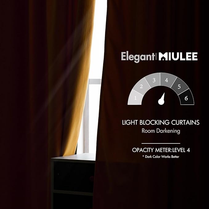 MIULEE Velvet Curtains 90 inches 2 Panels - Luxury Blackout Curtains for Bedroom Living Room Thermal Insulated Fall Decor Super Soft Elegant Window Drapes Rod Pocket & Back Tab, Mustard Yellow