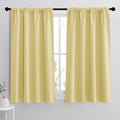 RYB HOME Blackout Curtains for Bedroom - Thermal Insulating Privacy Window Curtains for Kids Nursey Dining Bathroom Home Office Decor, Width 42 x Length 45 inches, Light Yellow, 2 Panels