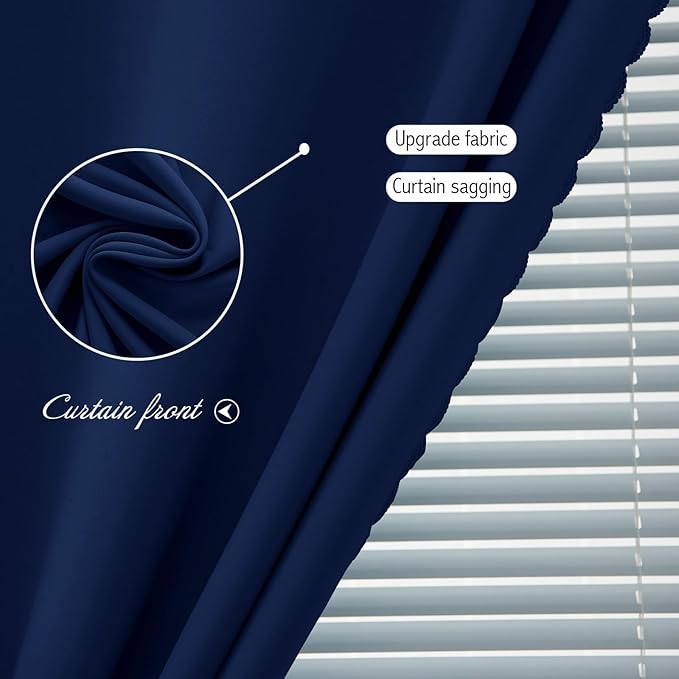 Self Adhesive Portable Blackout Curtains for Bedroom Easy to Install Window Thermal Lnsulated Kitchen Room Darkening Small Window Curtains, 59" W X 59" L, Navy Blue, 1 Panel