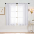 White Window Sheer Curtains 54 inch Length, Soft Airy Light Filtering Sheer Curtain 2 Panels Set, Dual Rod Pocket Gauze White Drapes for Living Room Bedroom, 2x42Wx54L Inches