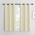 NICETOWN Kitchen Curtains for Decoration, Thermal Insulated Grommet Room Darkening Draperies/Panels for Laundry (Beige, 2 Panels, W42 x L48 inches)