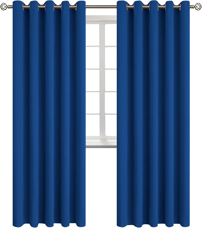 BGment Blackout Curtains for Bedroom - Grommet Thermal Insulated Room Darkening Curtains for Living Room, 70 x 84 Inch, 2 Panels, Royal Blue