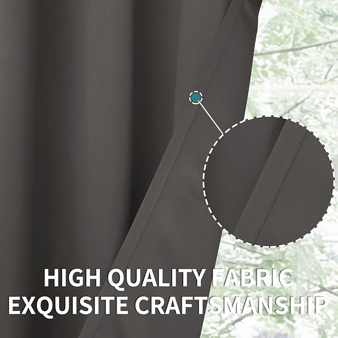 BGment Blackout Curtains for Bedroom - Grommet Thermal Insulated Room Darkening Curtains for Living Room, Set of 2 Panels, Each 46 x 84 Inch, Grey