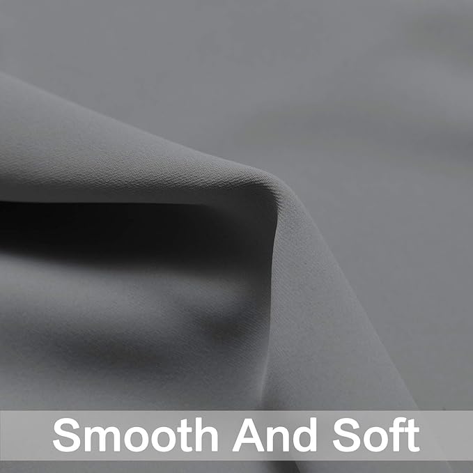 Yakamok Gray Room Darkening Thermal Insulated Blackout Curtains for Bedroom Width 38 Inch by Length 45 Inch, Two Curtain Panels