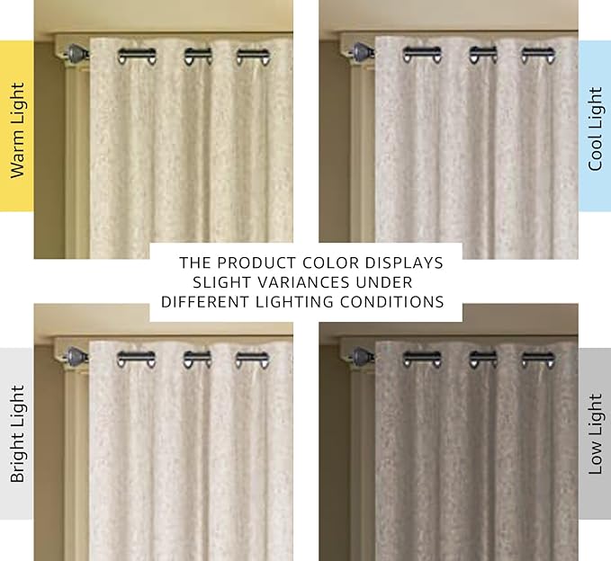 H.VERSAILTEX Linen Blackout Curtain Durable Thick Textured Linen Look 100% Blackout Patio Door Curtain Anti Rust Grommet Extra Wide Sliding Door Curtain Panel, W100 x L84 inch - Natural (Pack of 2)
