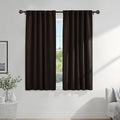 PONY DANCE Blackout Curtain Drapes - Window Treatments Curtains Back Tab Thermal Insulated Draperies Set Light Block Home Decor, 52 Inches Wide by 72 Drop, Black, 1 Pair