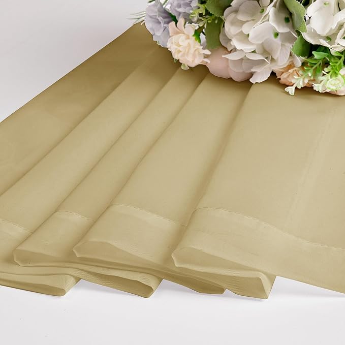 OWENIE Gold Sheer Curtains 72 Inches Long 2 Panels Set, Transparent Light Filtering Sheer Curtain Rod Pocket Clear Drapes for Living Room Bedroom Window Sliding Glass Door, Each 42 x 72 Inch, Gold
