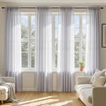 MIULEE Greyish Lilac Sheer Curtains 72 Inches Long, 4 Panels Set, Rod Pocket Light Filtering Window Drapes for Bedroom and Living Room, Elegant Airy Fabric, 42 x 72 Inches