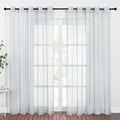 NICETOWN Bedroom Sheer Curtains Light Gray with Casual Style, Grommet Top Lightweight Voile Textured Window Curtains Light and Airy Drapes for Porch/Living Room, 70" W x 84" L, Set of 2