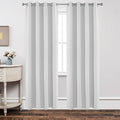 Joydeco White Curtains 84 Inches Long 2 Panels Set, Thermal Insulated Long Curtains& Drapes 2 Burg, Room Darkening Grommet Drapes for Living Room Bedroom Window (W52 x L84 Inch, Greyish White)