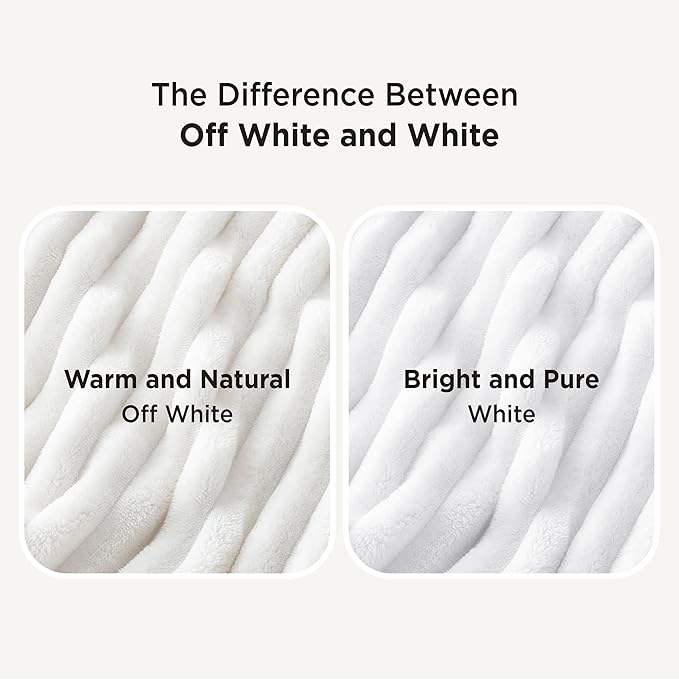 Bedsure GentleSoft Queen Blanket for Couch - Cozy Soft Blankets for Women, Cute Small Fleece Throws for Girls, Bright White, 90x90 Inches
