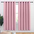 NICETOWN Bedroom Curtains Blackout Drapery Panels, 2 Panels, 70 x 72 inches, Rouge Pink, Three Pass Microfiber Thermal Insulated Solid Ring Top Blackout Window Curtains/Drapes