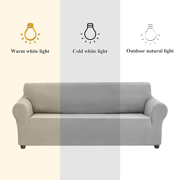 Joccun Stretch Loveseat Couch Cover Slipcover, 1-Piece Sofa Cover for 2 Cushion Couch Spandex Jacquard Washable Furniture Protector Cover for Living Room,Kids,Pets（Loveseat,Silver）