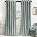 MIULEE Velvet Curtains 84 inches - Luxury Curtains for Bedroom Living Room Room Darkening Thermal Insulated Super Soft Window Drapes Rod Pocket & Back Tab, Misty Blue, W52 x L84 inches, 2 Panels