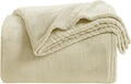 KMUSET Super Soft Throw Blanket Premium Silky Flannel Fleece Throw Size Beige Microfiber Lightweight Blanket All Season Use