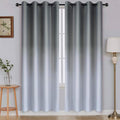 SimpleHome Ombre Room Darkening Curtains for Living Room, Light Blocking Gradient Grey to Gray White Thick Thermal Insulated Grommet Window Curtains/Drapes for Bedroom, 2 Panels, 52x72 inches Length