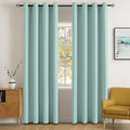 MIULEE Blackout Room Darkening Curtains Thermal Insulated Drapes Solid Window Treatment Set Grommet Top Light Blocking Curtain for Living Room/Bedroom 2 Panels 52 x 84 inch Length Aqua