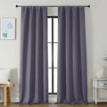 Simplebrand Ava Greyish Purple Blackout Curtains for Bedroom 96 Inches Long 2 Panels, Solid Thermal Insulated, Energy Saving Nursery Window Treatment Curtains Blackout Drapes, W40 x L96 Inch