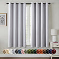 MIULEE Greyish White Blackout Curtains for Bedroom Living Room 63 Inches Long 2 Panels, Thermal Insulated Room Darkening Drapes Grommet Noise Reduction Light Blocking Window Treatments 50x63 Inch