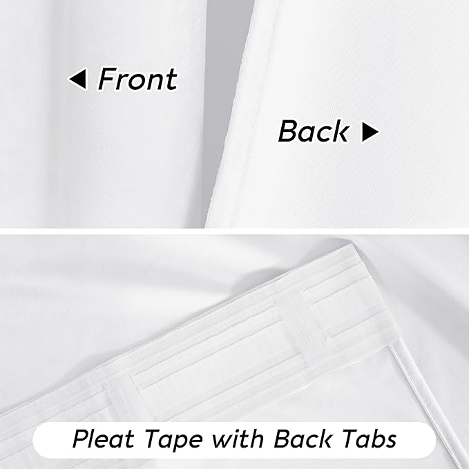 RYB HOME White Velvet Curtains 84 inches 2 Panels Set - Plush Soft Modern Decorative Drapes Thermal Insulted Window Treatment Panels for Bedroom Living Room Dining Room, W52 x L84