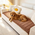 Couch Cover for Dogs Washable, Fuzzy Pet Couch Covers for 3 Cushion Sofa Pet Friendly, Non Slip Sofa Cover (Dark Brown, 23.6" x 47"/60 x 120cm)