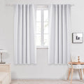 Deconovo Blackout Curtain Panels for Kids Bedroom Room Darkening Back Tab and Rod Pocket Curtains 42Wx72L Inch Greyish White 2 Panels