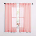 NICETOWN Coral Sheer Curtains L63 inches - Grommet Lightweight Gauzy Textured Sheer Panels Window Treatment for Girl/Daughter's Bedroom (W54 x L63, Coral, 2 PCs)