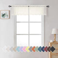 Aiyufneg Ivory Window Valances Sheer Curtains, Modern Top Dual Rod Pocket Light Filtering Voile Drapes for Small Window Kitchen Cafe Sheer Curtains 2 Panels, 40W x 14L Inch