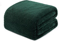 Exclusivo Mezcla Fleece Bed Blanket Queen Size, Super Soft and Warm Blankets for Couch, Sofa and Bed Waffle Textured, Cozy, Fuzzy and Lightweight (Forest Green, 90x90 Inches)
