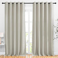NICETOWN Room Darkening Room Divider Curtains 118 inches Long, Grommet Thermal Window Treatments Sound Reducing Drapes for Sliding Glass Door, Natural, W66 x L118, 2 Pieces