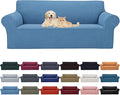 Cupuamon 2026 New Stretch Sofa Slipcovers Couch Cover for 3 Cushion Furniture Protector Sofa Covers with Elastic Bottom Jacquard Fabric Small Checks for Pets, Kids -Sofa, Riverside