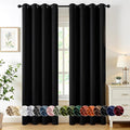 MIULEE Black Blackout Curtains for Bedroom Living Room 84 Inches Long 2 Panels, Thermal Insulated Room Darkening Drapes Solid Grommet Noise Reduction Light Blocking Window Treatments 50x84 Inch